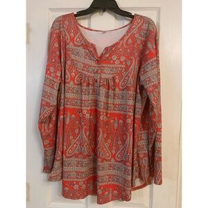 Paisley Print Red Top by Halogen